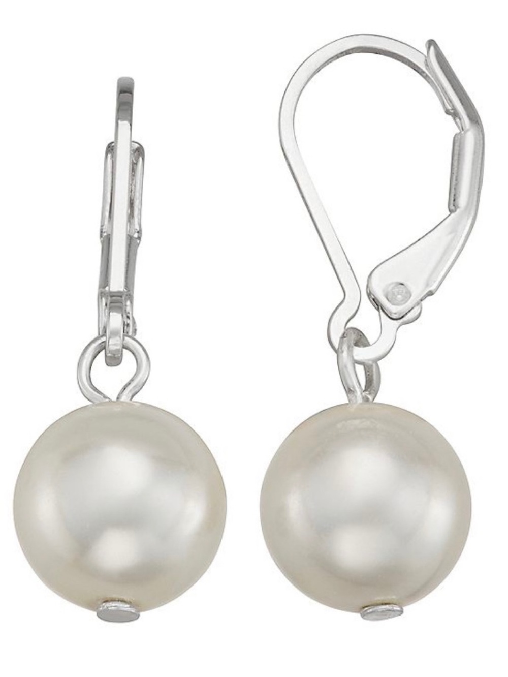 You're Invited Silver Tone Simulated White Pearl Drop Earrings (NWT)